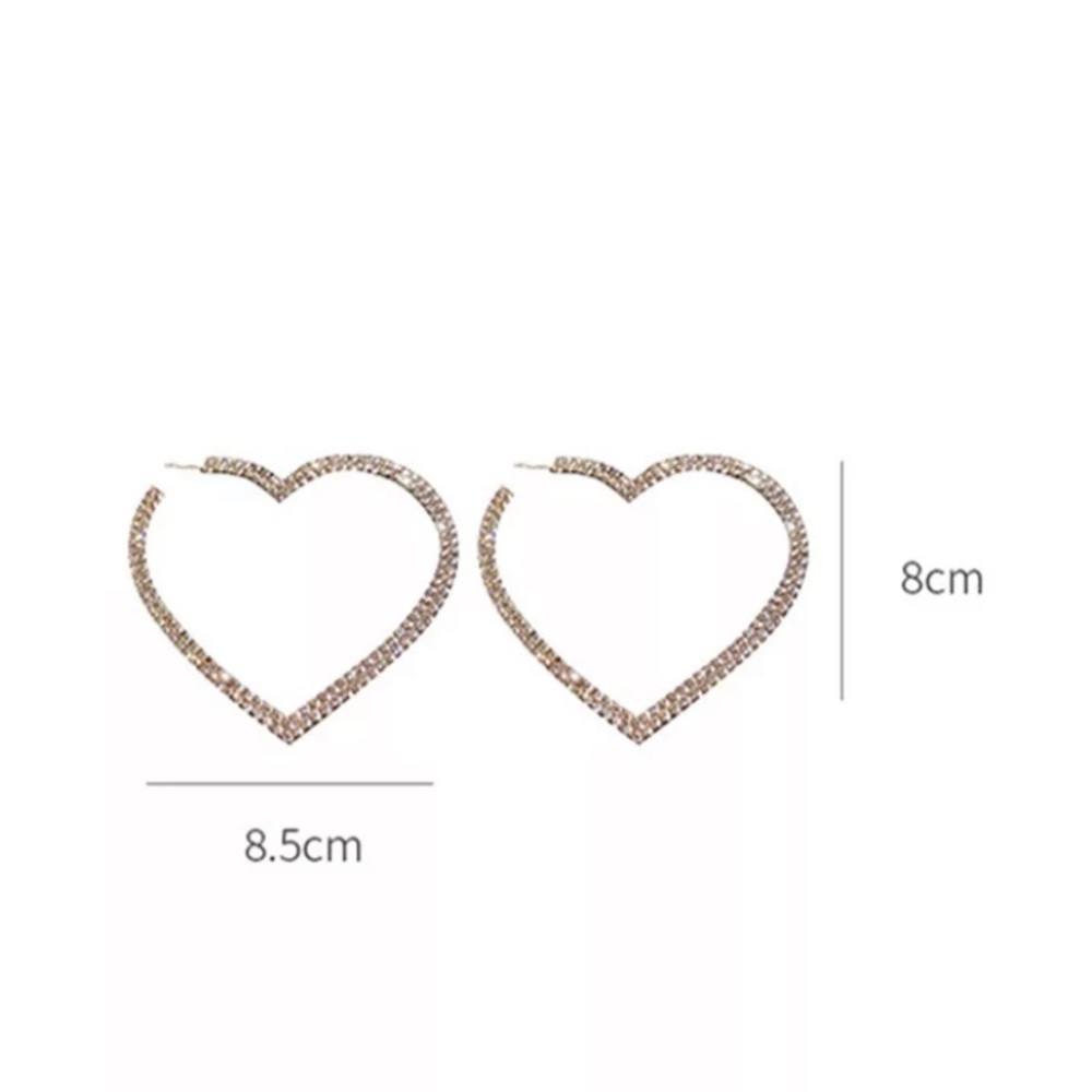 Bling Oversized Bling Rhinestone Diamond Hoop Earrings - Picture 5 of 5
